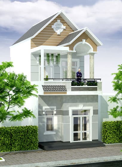 Mẫu nhà 2 tầng mái thái mặt tiền 5m hiện đại – Kiến Thiết Việt – Công ty tư  vấn Thiết kế xây dựng Kiến Thiết Việt